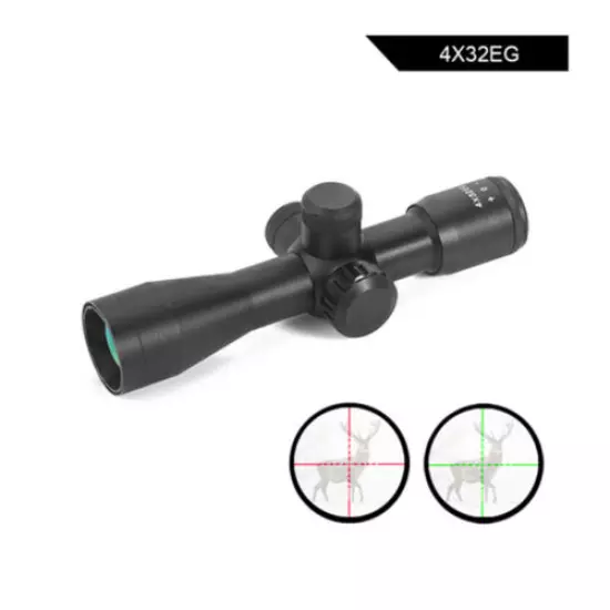 Tactical 4X32 Rifle Sniper Scope Compact Riflescopes with 20mm/11mm Rail Mounts