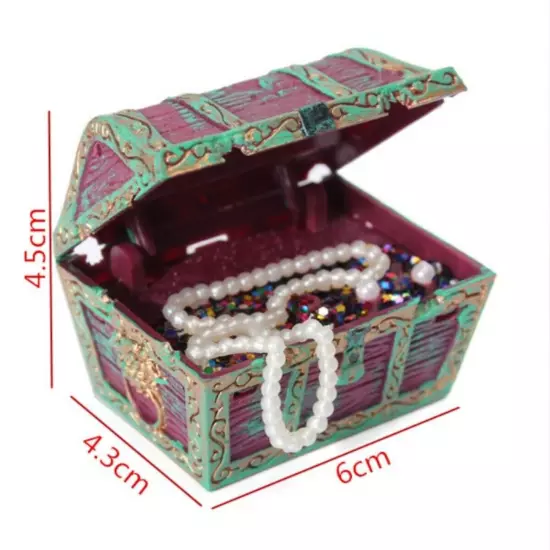 2" Treasure Chest Air Driven Ornament Fish Tank Decor Aquarium Decoration