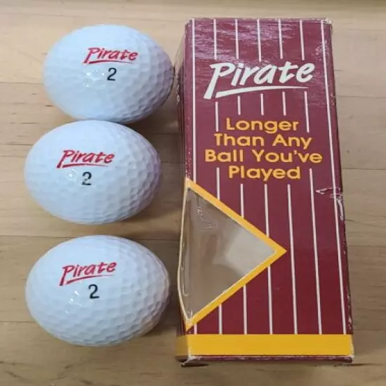 Vintage Pirate 2 Long Distance Cut Proof Golf (3) Balls 