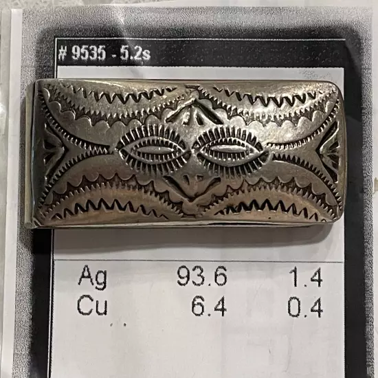 NICE SOUTHWESTERN STYLE MONEY CLIP Ag SILVER-UNMARKED