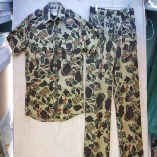 Vintage Walls 2 pc Mens Sz M 38-40 Camo camouflage shirt and pants 32x31 