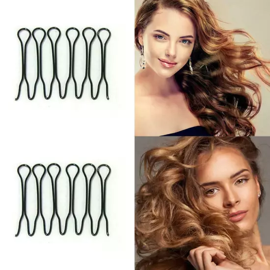 U Shaped Bun Hair Pin Clip Grips Brown Wavy Salon Invisible 2024 Hai U4P5