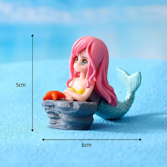 Pretty Mermaid Figurines For Aquarium Artificial Mermaid Ornaments Fish Tank Sn