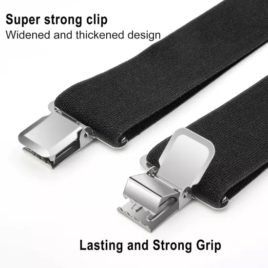 2" Suspenders for Men, Heavy Duty Clip Wide X-Back Adjustable Suspenders for Wor