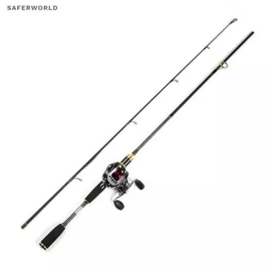 Spinning Casting Fishing Rod Light Pole Black M Power Sections Carbon Fibers 1.8