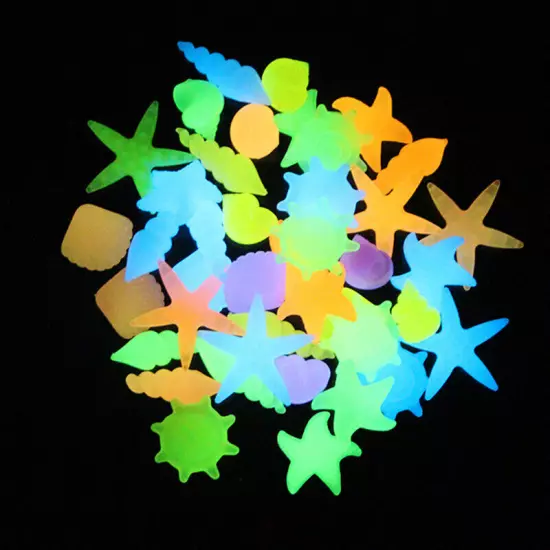 10PCS Luminous Glowing Stones Starfish Shell Shaped Decorative Pool Landscape Sn