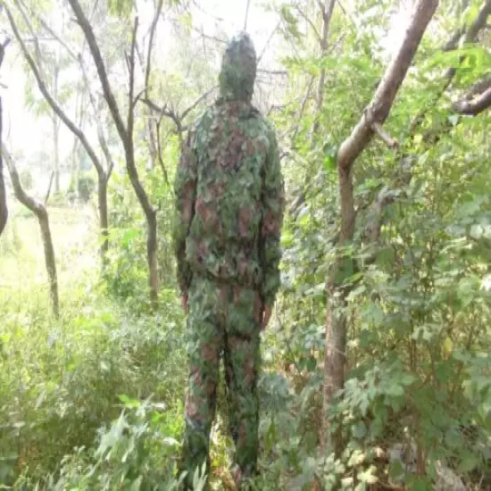 3D Jungle Camouflage Mesh Ghillie Suit Bionic Training Hunting Jacket Pants Gift