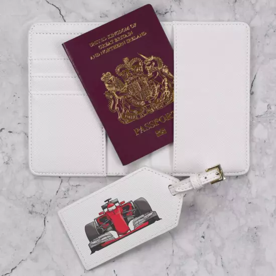 'Red F1 Race Car' Passport Cover & Luggage Tag Travel Set (PA00015784)