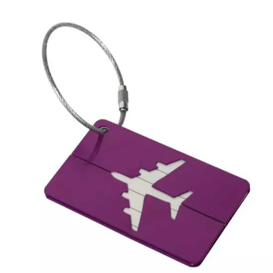 Travel Aluminium Plane Luggage Tags Suitcase Label Name Address ID Baggage Tag ^