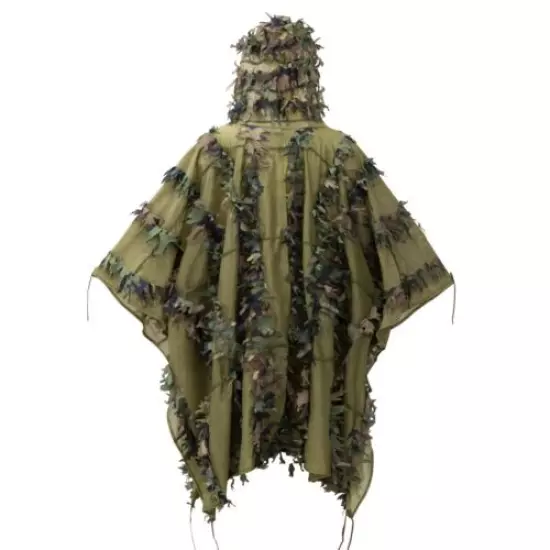 Ghillie Suit Sniper Camouflage Tactical Poncho Helikon-Tex Leaf Woodland + Bag