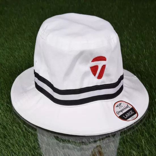 TAYLORMADE TOUR ISSUE BUCKET HAT, NEW LOGO GOLF TEAM STAFF WHITE ~ L@@K!!