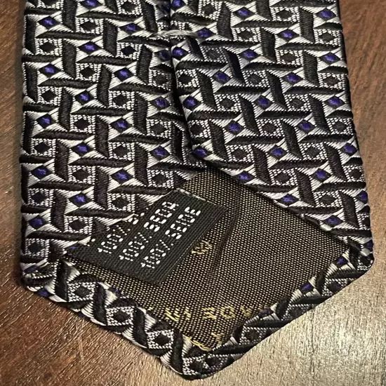 Principe Hand Made Blue Black Men’s Neck Tie Made In Italy