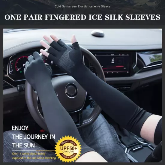 Gloves Half Finger Arm Fingerless Summer Long Cycling Mittens Sleeves