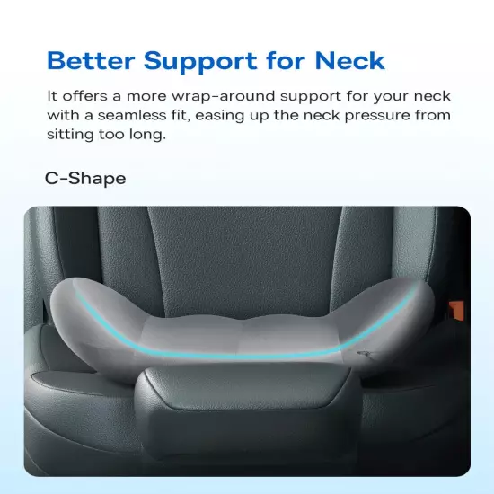 Car Headrest Waist Pillow 3D Memory Foam Seat Support for Neck Rest Breathable