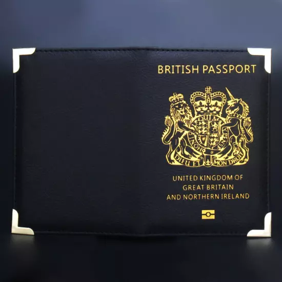 The British Passport Holder Cover Leather ID Card Fashion Travel Passport Covers