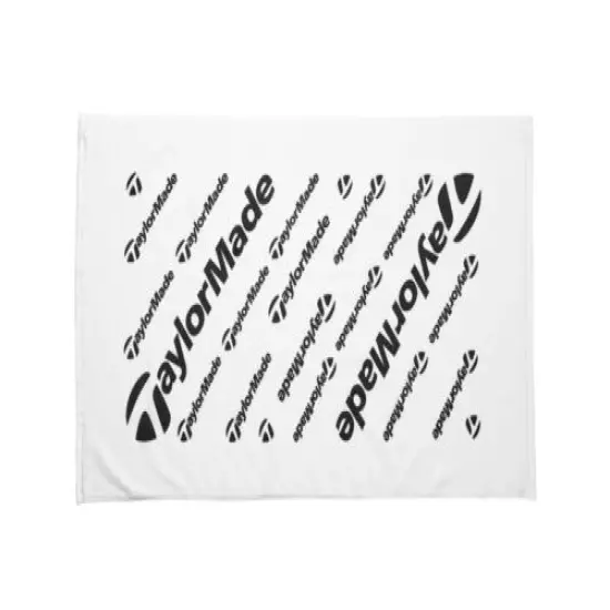 NEW TaylorMade Tour White/Black 24" x 42" Cotton Golf Towel