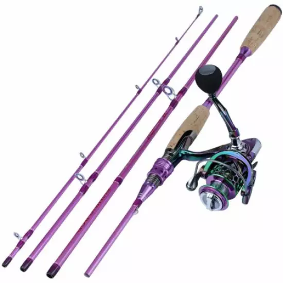 Spinning Fishing Rod And Reel Combo Line Lures Bag Hooks Float Full Set Tackle