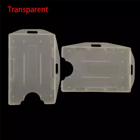 Double Sided Hard Plastic Badge Work ID Card Holder Protector Case Cover Supply