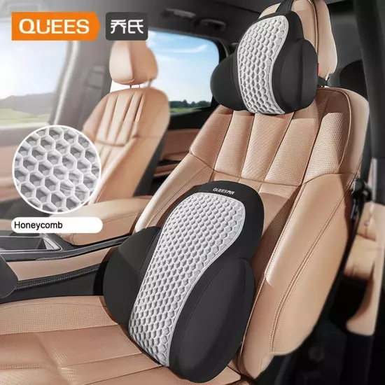 QUEES Joe's Auto Products 24 Years Honeycomb Headrest Lumbar √φ Support C1W9