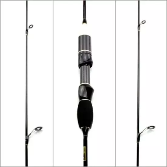 Fishing Rod Pole Spinning Casting Tackle Lure UL/L Power Carbon 2Tips Black Carp