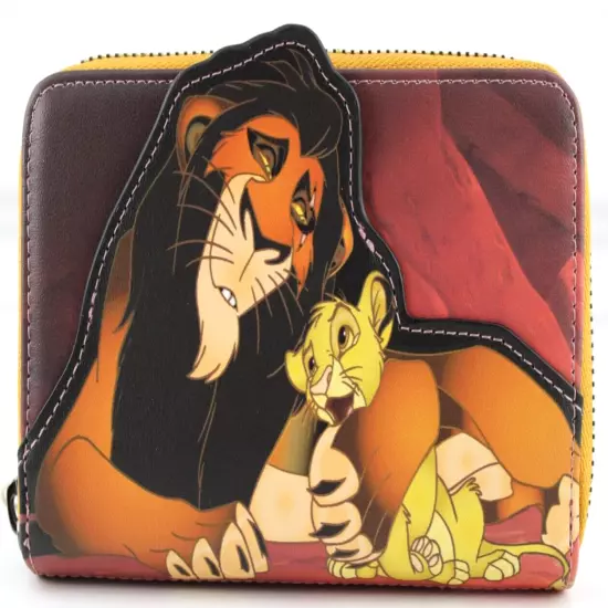 Loungefly Lion King Disney Villains Scar Simba Zipper Wallet Faux Leather New