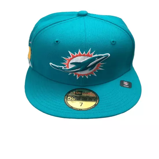 New Era Miami Dolphins Greetings 59FIFTY Fitted Hat Size 7