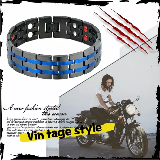 Stainless Steel Magnetic Health Power Bracelet Bagle Chain Link Men's Jewelry