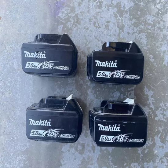 Makita BL1850B & BL1830 18V LXT Lithium-ion (3)5.0Ah & (1)3.Ah Batteries Lot