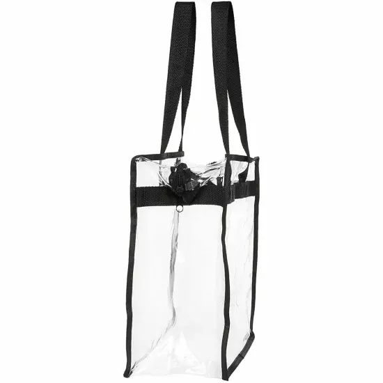 Clear Stadium Tote Bag with Zipper 12x12x6 NFL Stadium Approved 