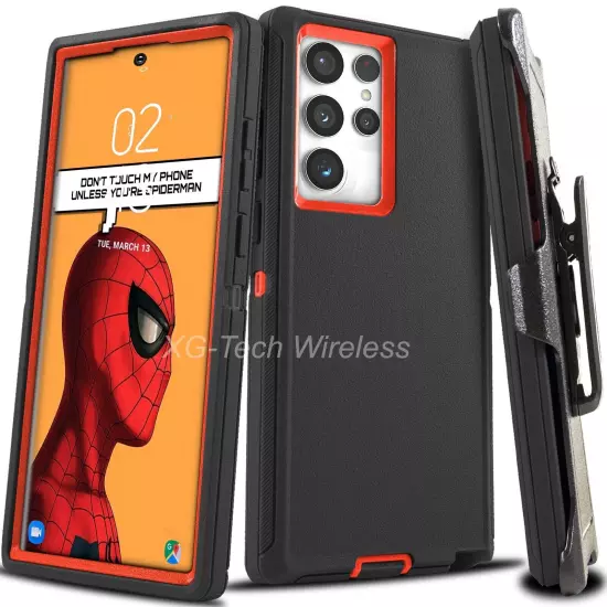 Heavy Duty Shockproof Case For Samsung Galaxy S24 S23 S22 Plus Ultra + Belt Clip