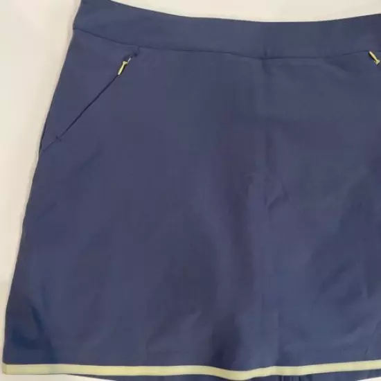 EUC Slazenger Womens Size 10 Golf Skirt Gray w/ Yellow Accents/Shorts QuickDry