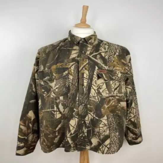 Vintage Woolrich Camouflage Hunting Outdoors Shirt Leaves - Size XL