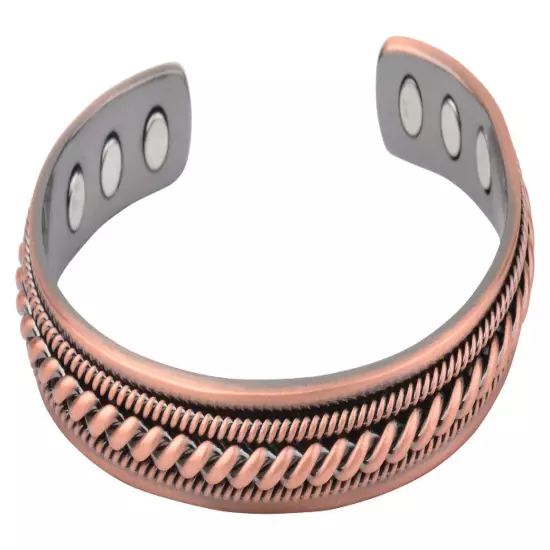 Copper Magnetic Bracelet Pain Energy Arthritis ADJUSTABLE CUFF MEN WOMEN USA S1