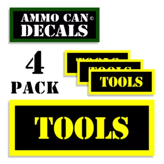 TOOLS Ammo Can Label 4x Ammunition Case stickers decals 4 pack YW MINI 1.5in