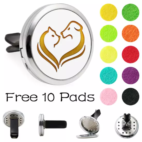 Car Diffuser Vent Clip Air Freshener Essential Oil Aroma diffuser Locket 10Pads 