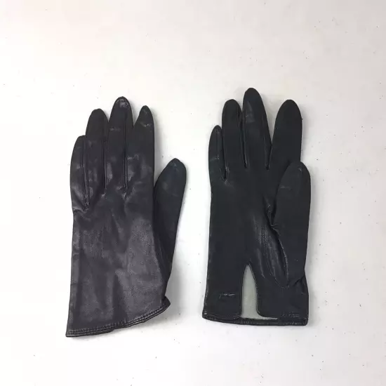 VINTAGE Black Leather Driving Gloves Womens XS