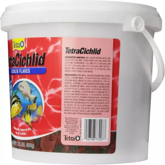 Cichlid Flakes 1.75 Pounds, Fish Food, Clear Water Advanced Form