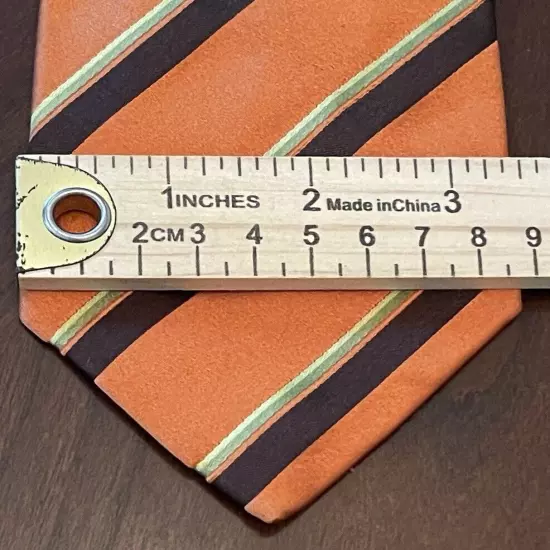 Vicky Milano Orange Hand Made 100% Silk Men’s Neck Tie Made In Italy