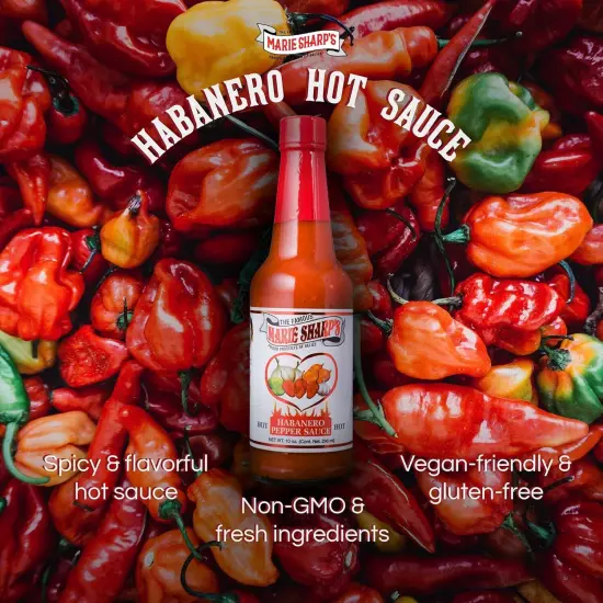 Marie Sharp’s Habanero Hot Sauce - 10-Fluid Ounce for Marinade &... 