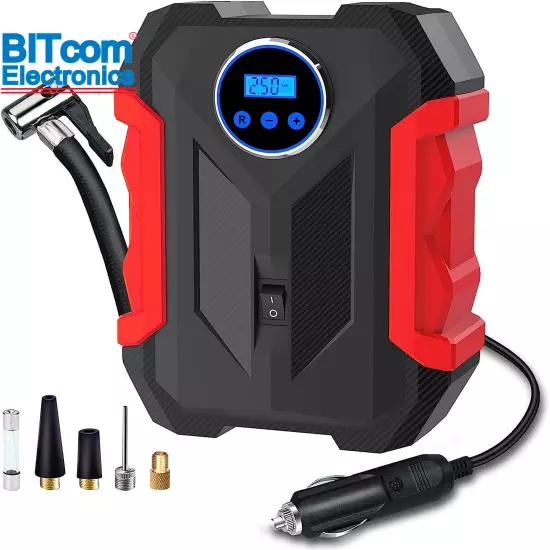 Digital Air Compressor for Car Auto Pump Portable Tire Inflator with LED Light D