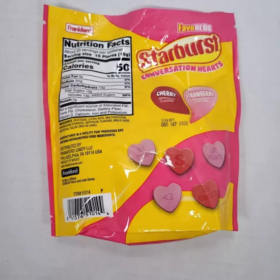 Summer Ship Starburst Conversation Hearts Cherry Strawberry FaveReds Candy 13oz