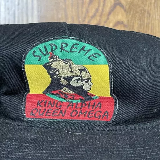 Supreme King Alpha Queen Omega Trucker Hat Cap Black Unisex One Size Made In USA