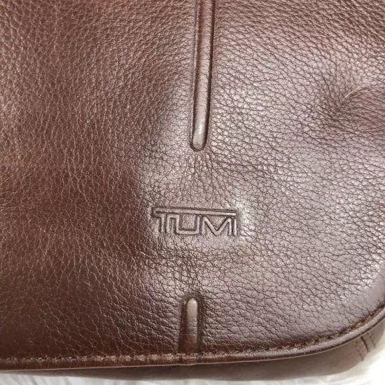 Rare All Leather Tumi Shoulder Bag Flap Brown Men'S