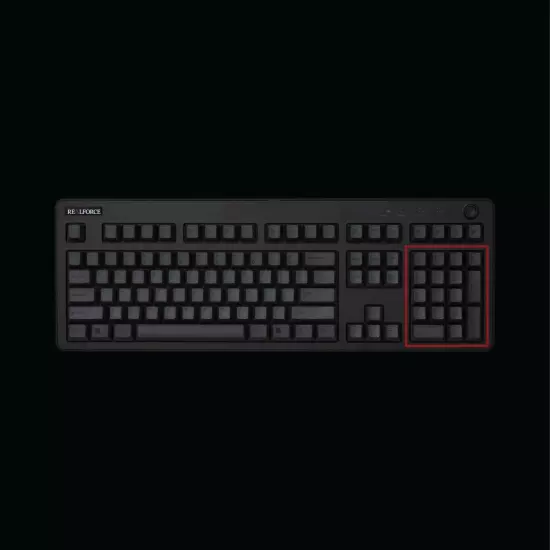 Topre REALFORCE R3/R3S US/JP Black Keycaps (17 keys) Numerical Num Pad