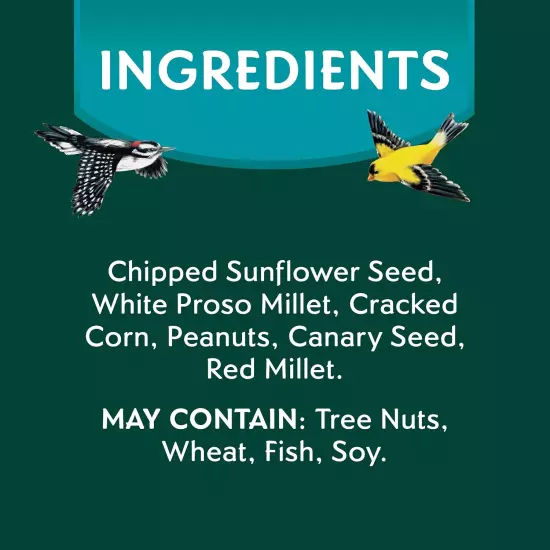 Clean & Free Shell Free Wild Bird Food, Premium No Mess Bird Seed for outside Fe