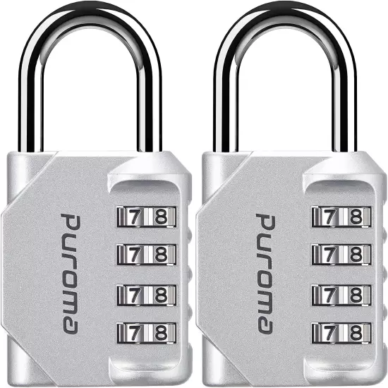 2 Pack Combination Lock 4 Digit Locker Lock Outdoor Waterproof Padlock for Schoo