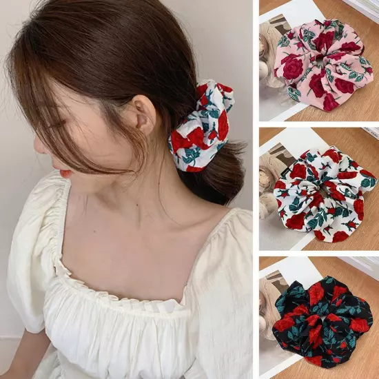 Floral Printed Hair High Elastic Large Intestine Hair Ring G4P3 ио