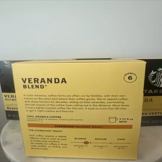 24 Boxes Starbucks Veranda Blend Nespresso Vertuo 32 Capsules 3.52 oz (BN17)