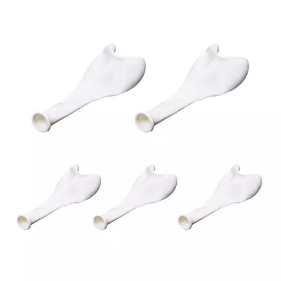 White 6' Latex Hearts Balloons x 5 - P1G61519