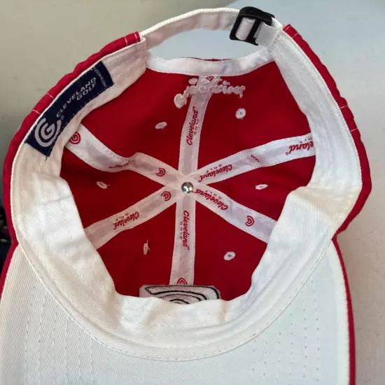 Cleveland Golf Strapback Hat Cap Red/White Logo One Size